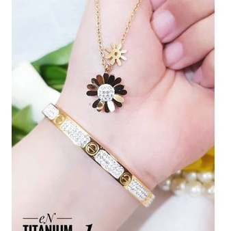 Titanium Kalung gelang wanita t344