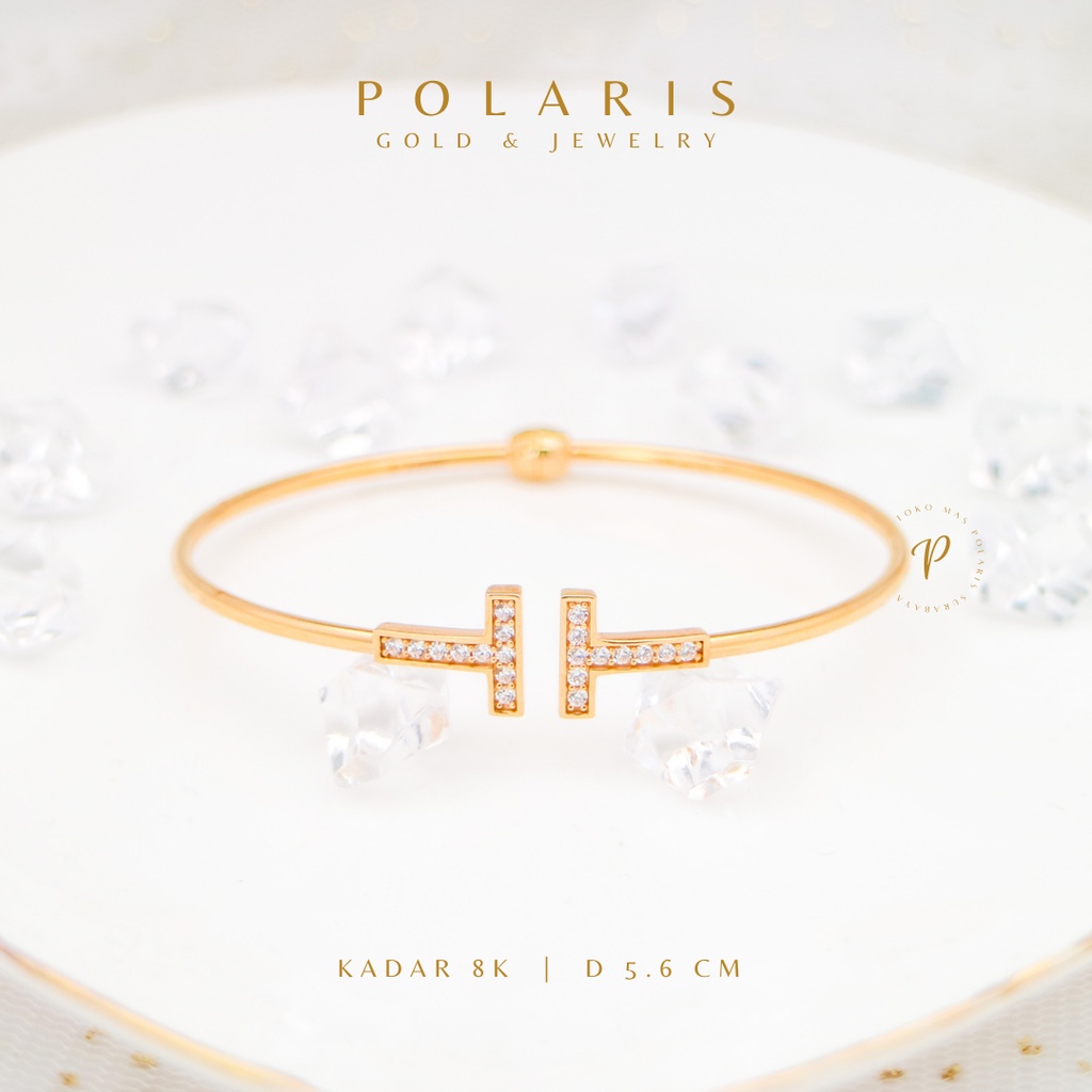 GELANG PIPA FASHION TIFANI FULL MATA PERHIASAN EMAS KUNING GK|375|03900|56 GK11B