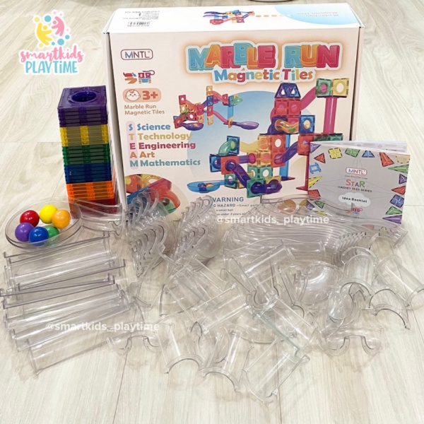 

MNTL Magnetic Marble Run 100 Pcs Mainan Edukasi Anak - Transparan Berkualitas