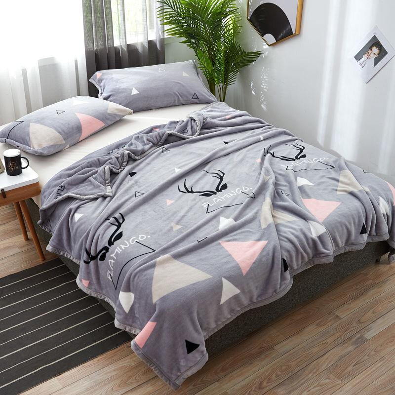 Selimut Bulu Halus Dewasa 150x200 Termurah Terlaris Motif Aesthetic New Arrival-Flamingo Rusa 150