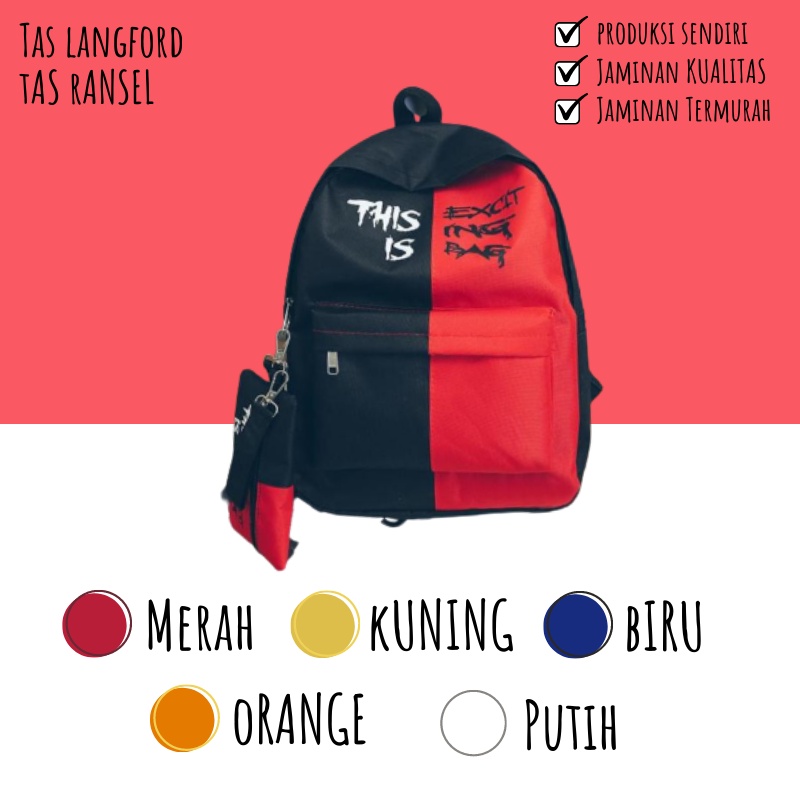 Tas Ransel Wanita - Tas Sekolah Kerja Kuliah Multifungsi Stylish Backpack Punggung Bahu Model Terbaru Bagus Kekinian Termurah Kualitas Premium Simple Elegan Casual Import Lokal Original Korea Unisex Remaja Dewasa Perempuan Cewek