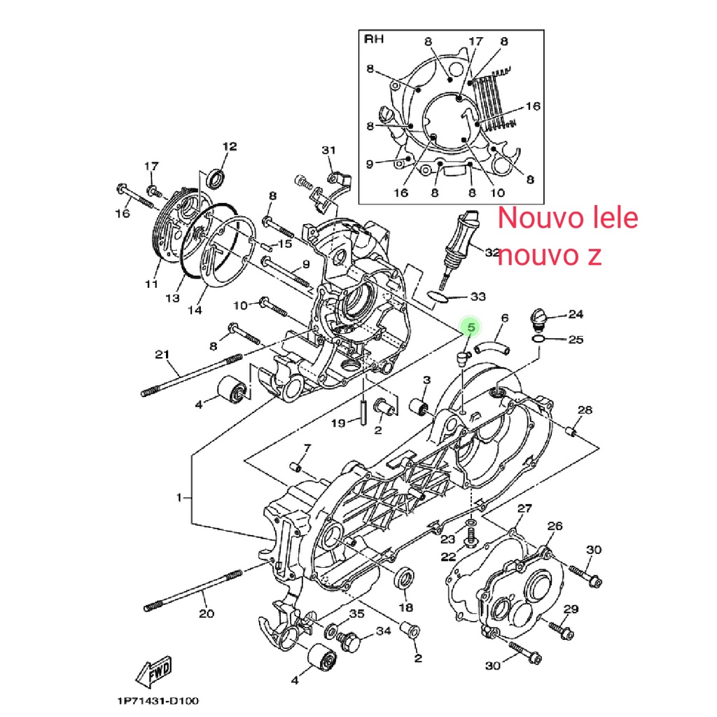 BREATHER NEPEL SAMBUNGAN SALURAN SELANG HAWA GEARBOX GIRBOX RASIO CVT NOUVO Z LELE XEON KARBU RC GT NMAX N MAX AEROX 125 155 LEXI ORI YGP 5LW-E5371-01