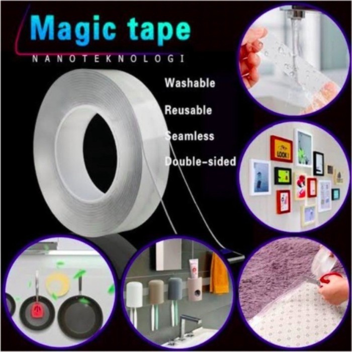 

Berkualitas [Nano] Double Tape Nano 2 Sisi Kuat Washable Magic Tape 5 Meter Terlaris