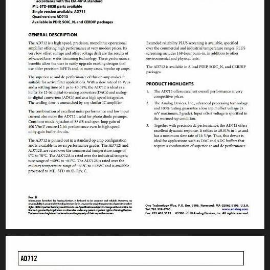 AD712CQ/AD712 Ceramic DIP JEJ00