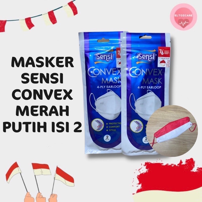 Masker SENSI convex pack edisi merah putih isi 2