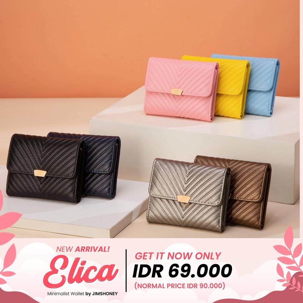 Grosir ELICA WALLET JIMS HONEY Dompet Wanita Cewek Cute Lipat Mini Kecil Korea Mewah Import JH ori M