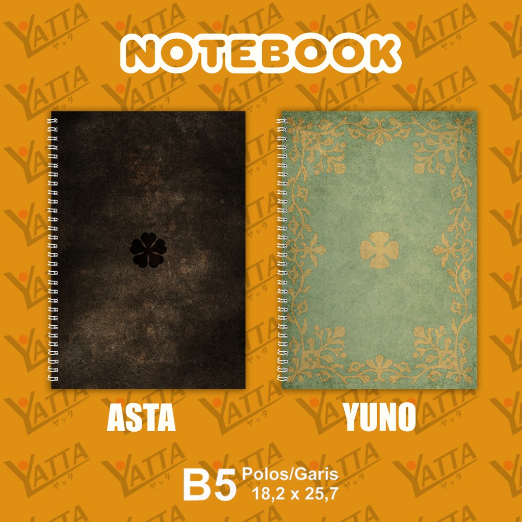 

Notebook Anime Ukuran B5 18,2 x 25,7 cm Black Clover Grimoire Asta Yuno YOTAKUSHOP