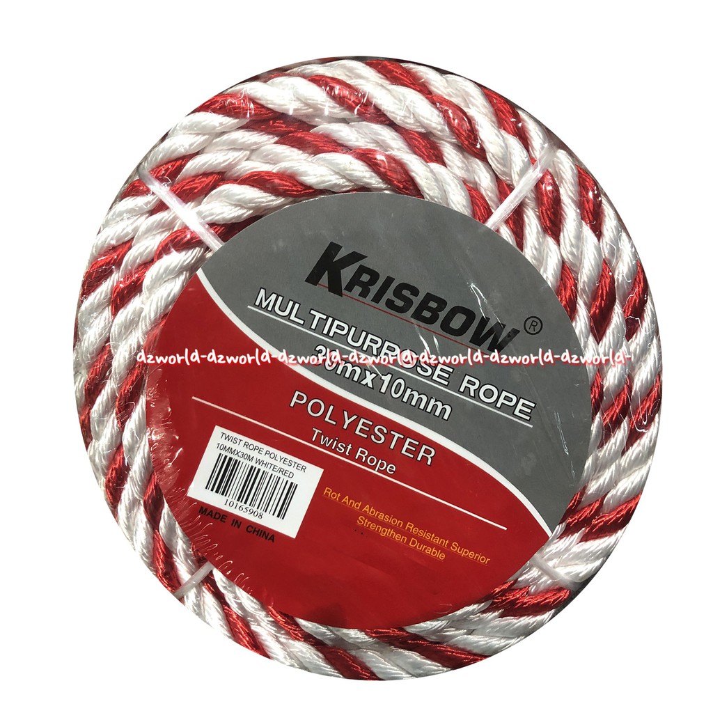 Krisbow Multipurpose Rope 30m x 1cm Twist Rope Tali Kepang Merah