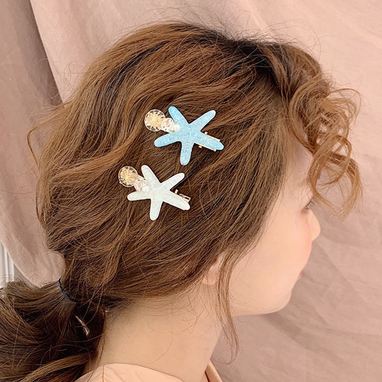 Jepit Rambut Korea Motif Baru Fashion Bintang Laut Wanita Dewasa Anak Original Import