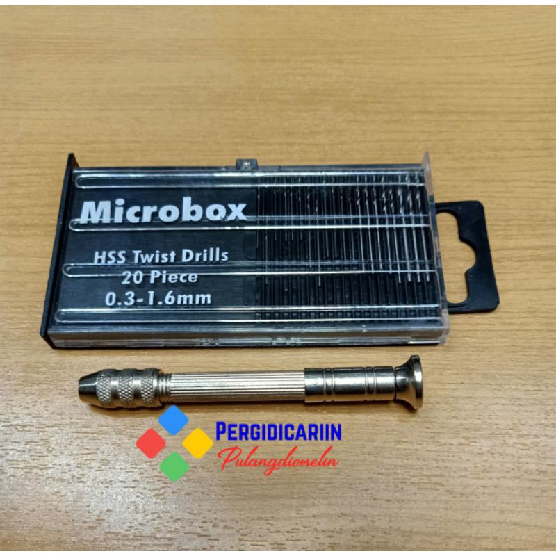 Bor Rojok Spuyer Pilot Jet Karburator Bor Tangan Manual + 20pcs Mata Bor Microbox