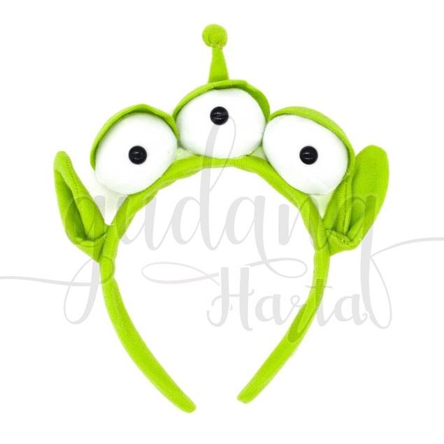 Bando Alien Hairband Motif Green Monster Unik Bandana GH 211131