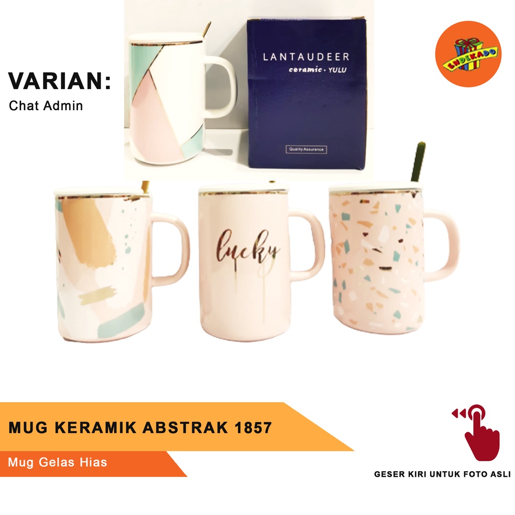 MUG KERAMIK ABSTRAK 1857 - Mug Gelas Hias Makassar