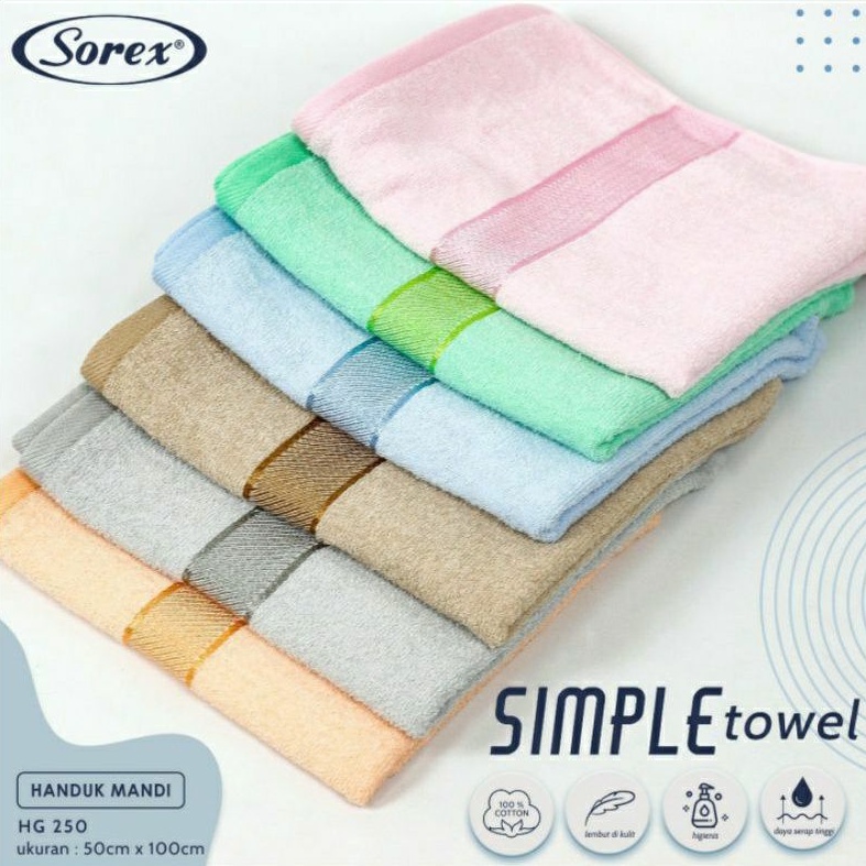 Handuk Bayi Sorex Jumbo 140x70 | 100x50 cm Simple Towel Handuk Anak Lembut Sorex HG 250 | HM 150