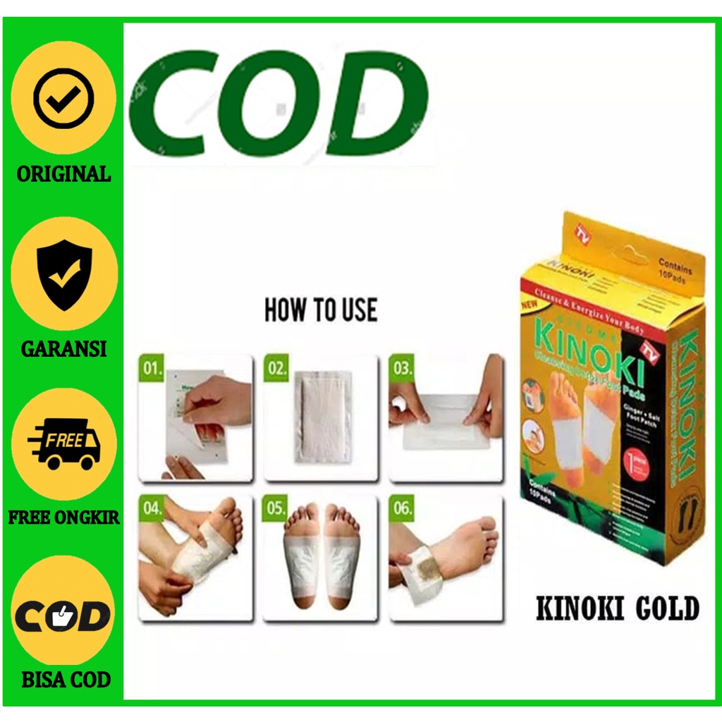 kinoki gold emas koyo kaki detox asli original 1 box isi 10 sachet Obat Asam Urat dan Kolesterol Amp