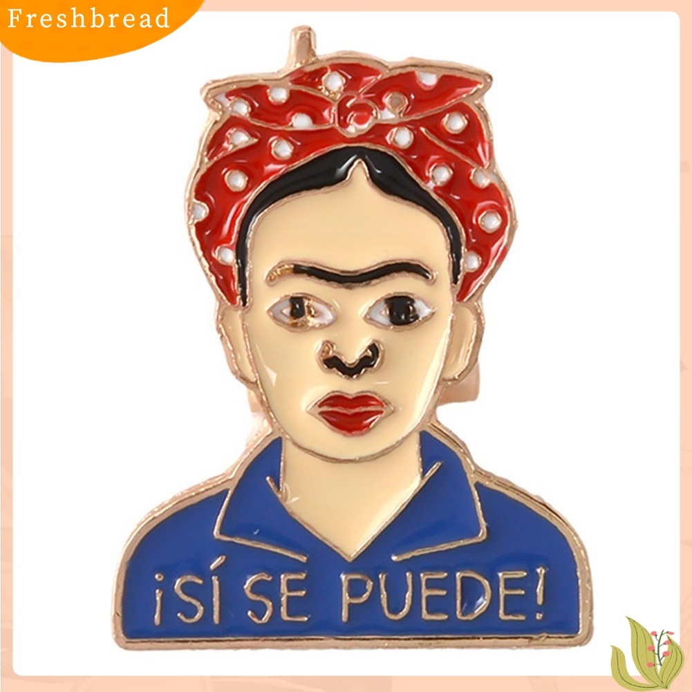 [ TERLARIS]Cartoon Enamel Frida Kahlo Mexican Badge Collar Brooch Pin Clothes Jewelry 