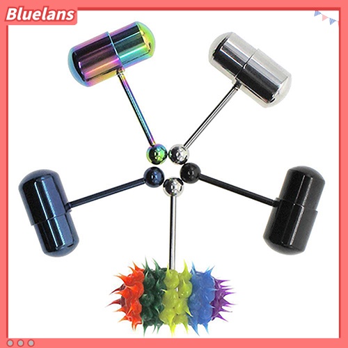 Bluelans Unisex Cool Punk Hammer Shape Vibrating Tongue Bar Stud Body Piercing Jewelry