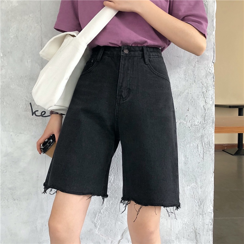 Hitam Shorts Jeans Pants | Celana Pendek Wanita Casual Korea Jumbo