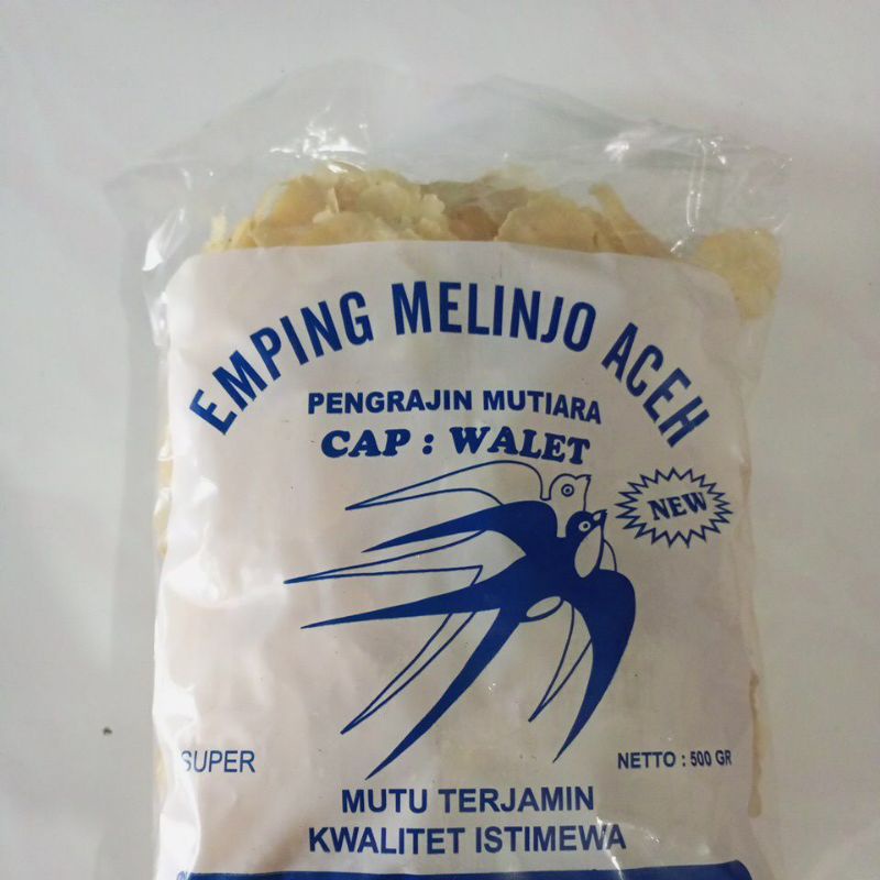 Emping Melinjo mentah (500gr) Aceh (Tipis) cap Walet