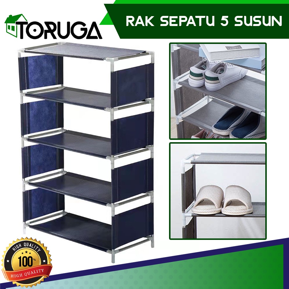 Rak Sepatu 5 Susun Stainless Amazing Shoes Rack Motif Kartun Lucu Unik Portable Foldable Mudah Bongkar Pasang Praktis Kekinian