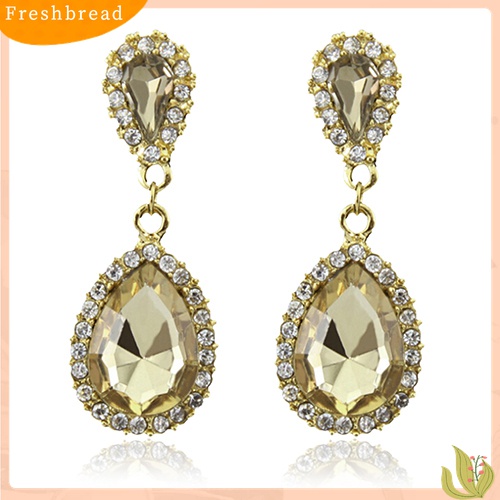 [TERLARIS]Women Deluxe Waterdrop Crystal Rhinestone Dangle Earrings Wedding Bridal Jewelry