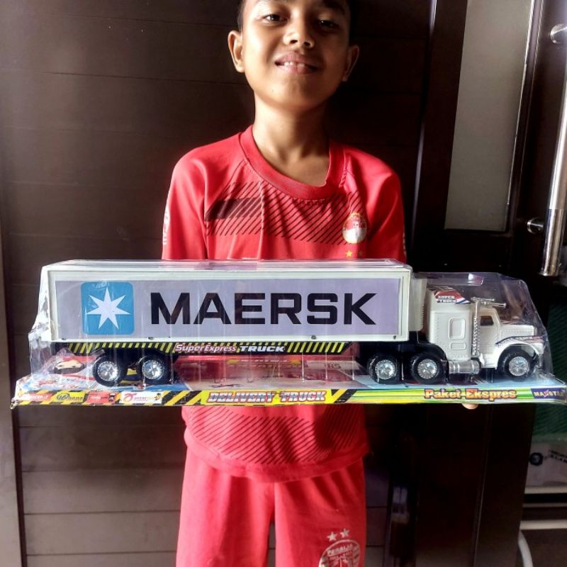 Mainan Truk Kontainer Expedisi Miniatur Mobil Mobilan Trailer Anak Laki Cowok