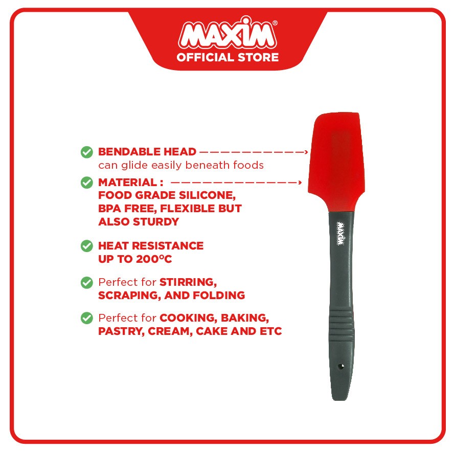 Spatula Maxim Original | Spatula Kue Silicone Silikon Maxim Tools S M L | Jar Scrapper Food Grade Tahan Panas