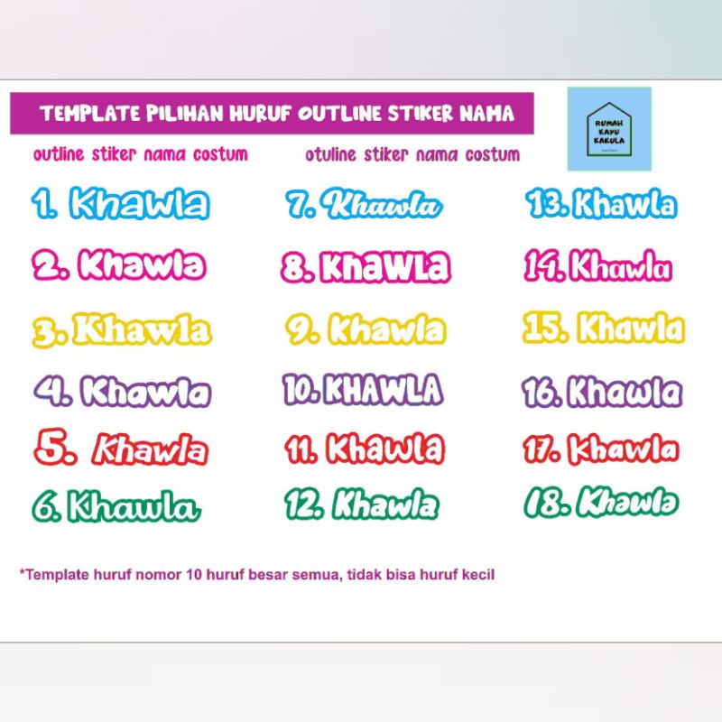 

Stiker Nama Waterproof, Sticker Nama Cutting Outline, Label Nama Bolong
