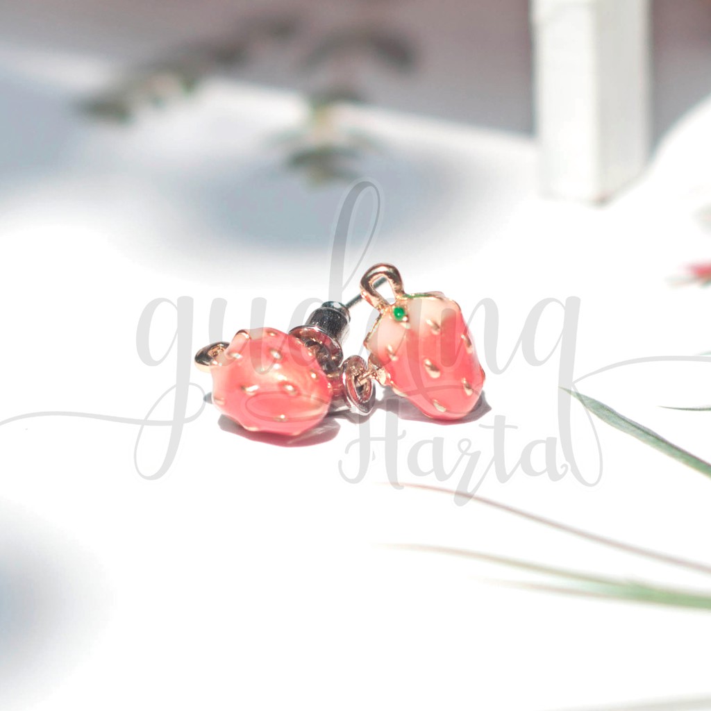 Anting Stud Mini Strawberry Lucu GH 203772