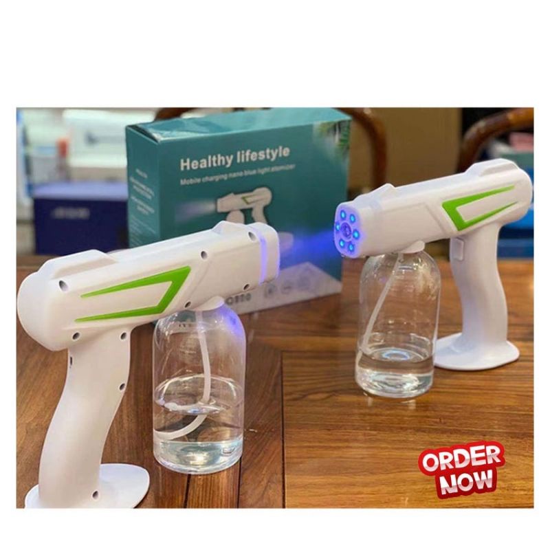 Nano Spray Gun 800ml - Disinfectant Spray Gun Portable Wireless - Alat Semprot Tembak Disinfektan - Fogging Machine Disinfection UV Blue Light