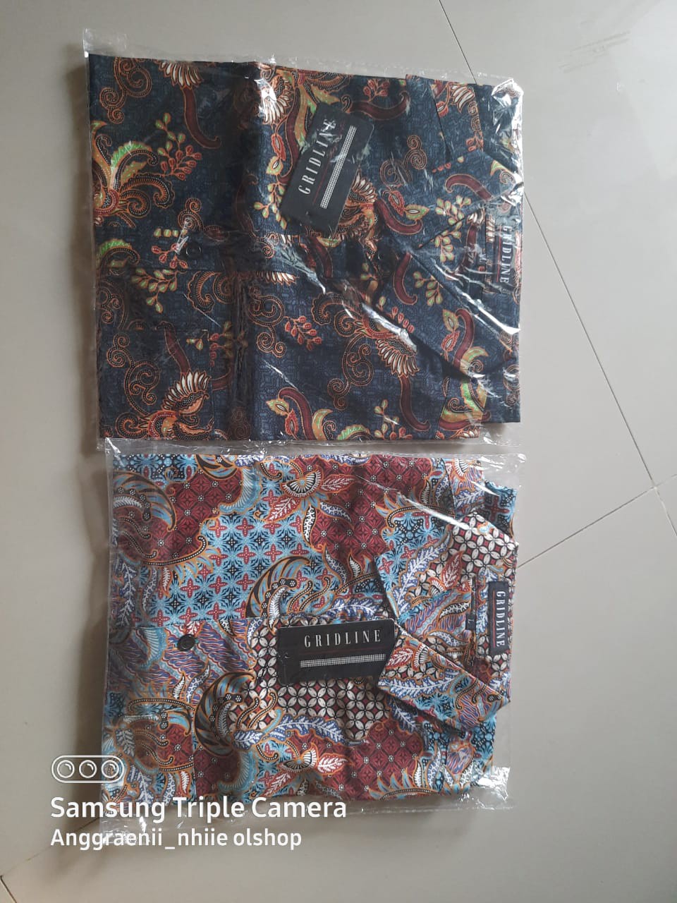 [gridline - R068 & R068-b] Kemeja Batik Pria Katun Lengan Pendek Regular Batik