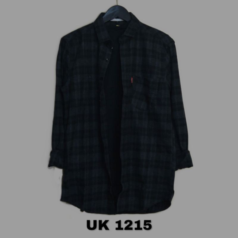 KEMEJA FLANEL PRIA BLACK & DARK GREY PREMIUM BEST SELLER