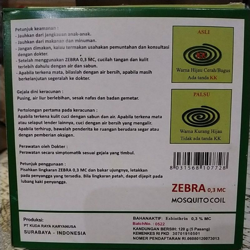 obat nyamuk bakar zebra(kuda jadi satu merk).