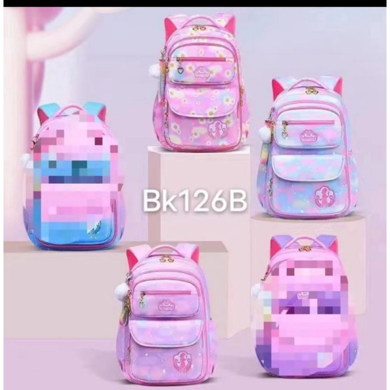 Tas Ransel Sekolah Anak SD SMP Backpack Laptop Anak Perempuan BK126B