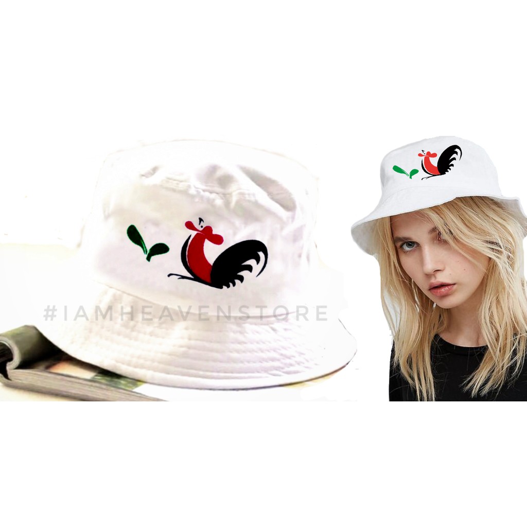 Topi Bucket Mangkok Ayam Jago Lucu Unik Keren Style Klasik Vintage Retro 90s