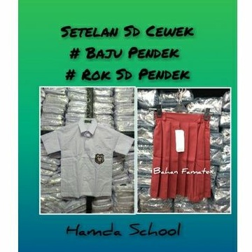 Setelan Sd Cewek Baju Pendek Rok Pendek Seragam Sekolah