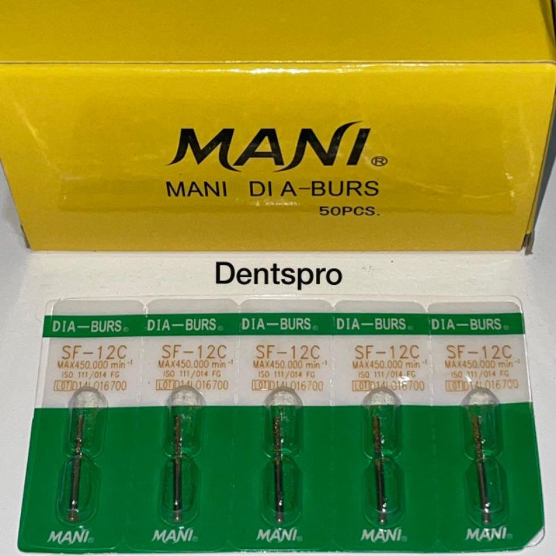 Image of MANI Dental Diamond Bur Pita Hijau #0