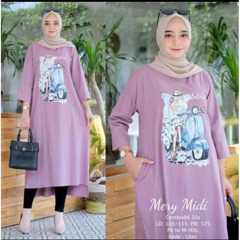 MIDI DRESS VIRAL TERBARU // BAHAN COMBAD JUMBO LD 120CM