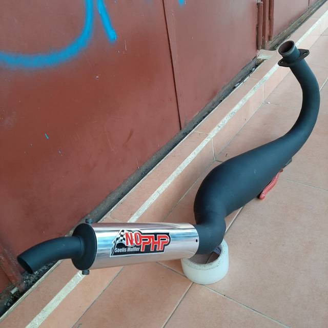 Knalpot kolong kobra RX king Hitam dop suara garing Racing Terbaik dan termurah No PHP MUFFLER
