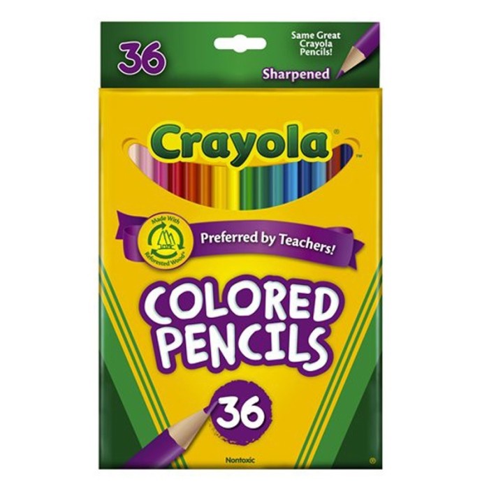 

WARNAPENSIL- CRAYOLA COLORED PENCILS 36 - LONG -PENSIL WARNA