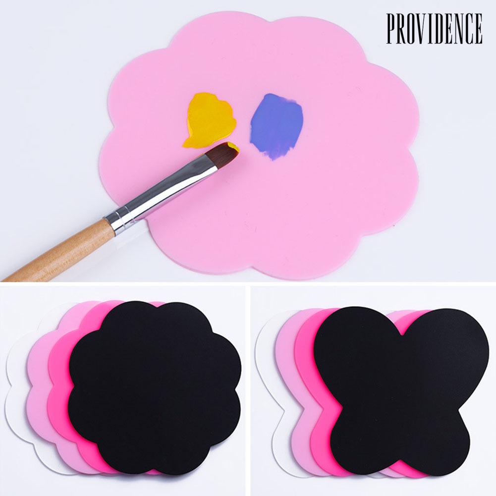 Providence 2Pcs Silicone Mixing Butterfly Round Painting Palette Nail Art Pad Coloring Tool