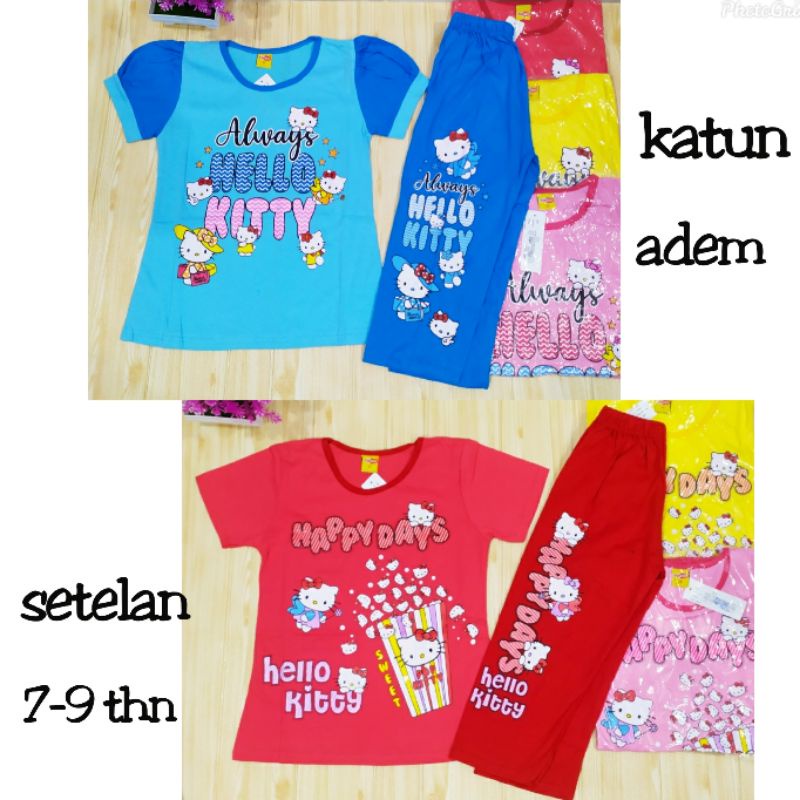 SETELAN HELOKITTY 7-9 THN-BAJU ANAK FASHION CEWEK CP