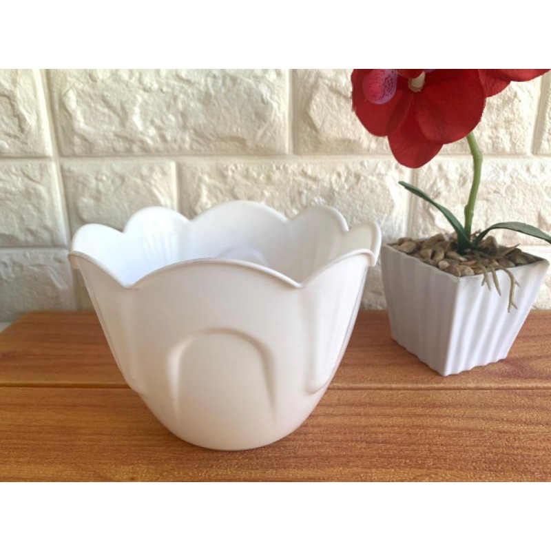 [TAKUMA] Pot Bunga Rosa Putih / Pot Bunga Putih / Pot Plastik Murah