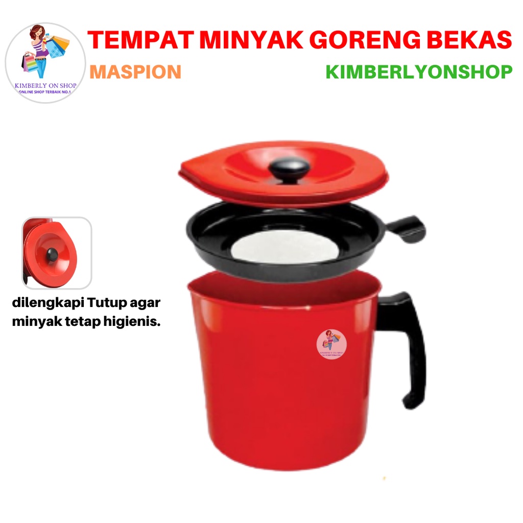 Tempat Minyak Goreng Bekas Dan Saringan Oil Pot 1.5L Maspion