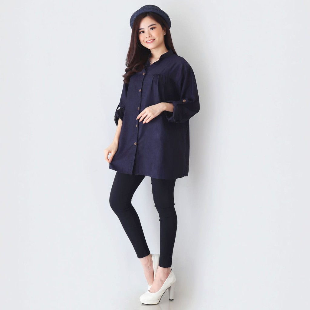 ARENA - VNECK KANCING DEPAN JUMBO SIZE BLOUSE WANITA-6