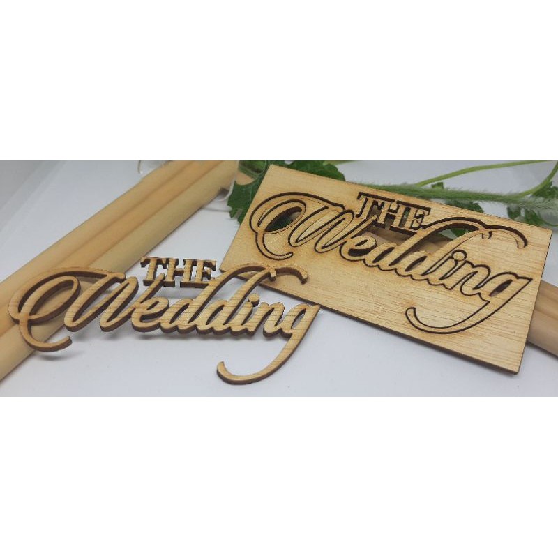 Text - Craft Chipboard The Wedding hiasan mahar scrapbook kado hadiah