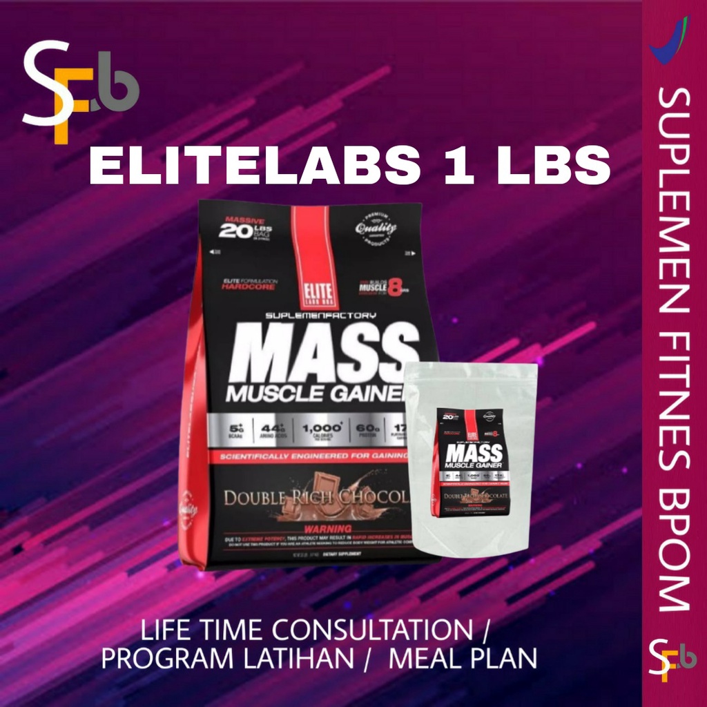 ELITE LABS MASS GAINER 1 LBS WEIGHT GAINER 1 LBS PENAMBAH BERAT BADAN