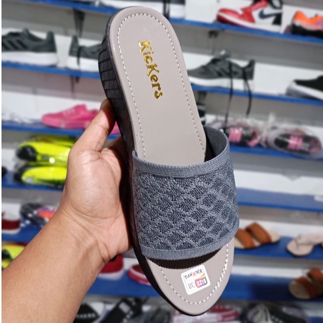 sandal selop rajut cewek HAK TINGGI