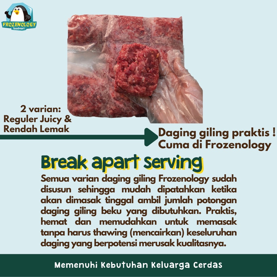 

Daging Giling Premium Lean Cincang Rendah Lemak Low Fat Minced Beef