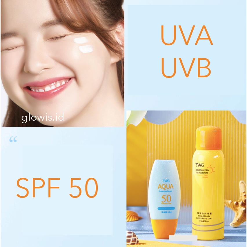 TWG Sun Screen Spray Sun Block Tahan Lama SPF 50 150ml XX073