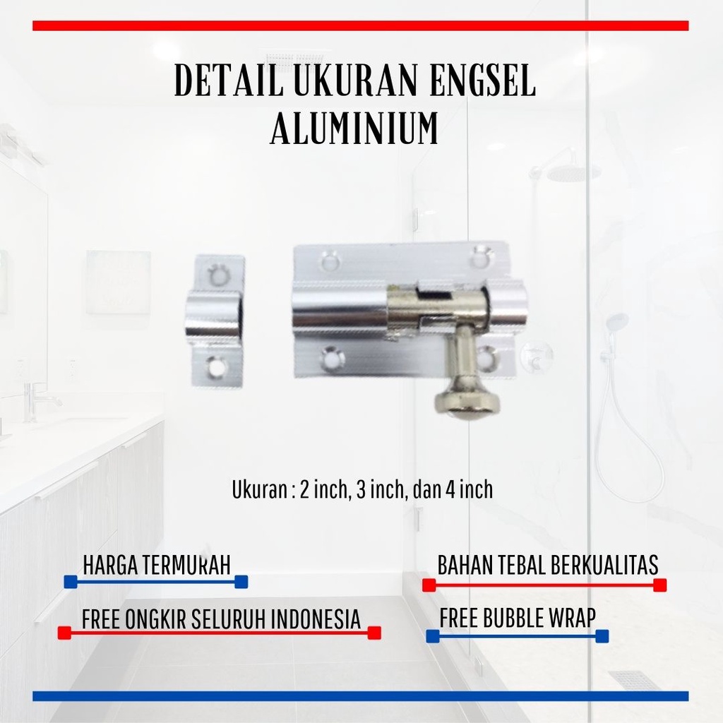 Grendel Pintu Rumah / Selot Pintu Rumah Aluminium 2 / 3 /4 / Slot Pintu Rumah / Selot Jendela AMANI